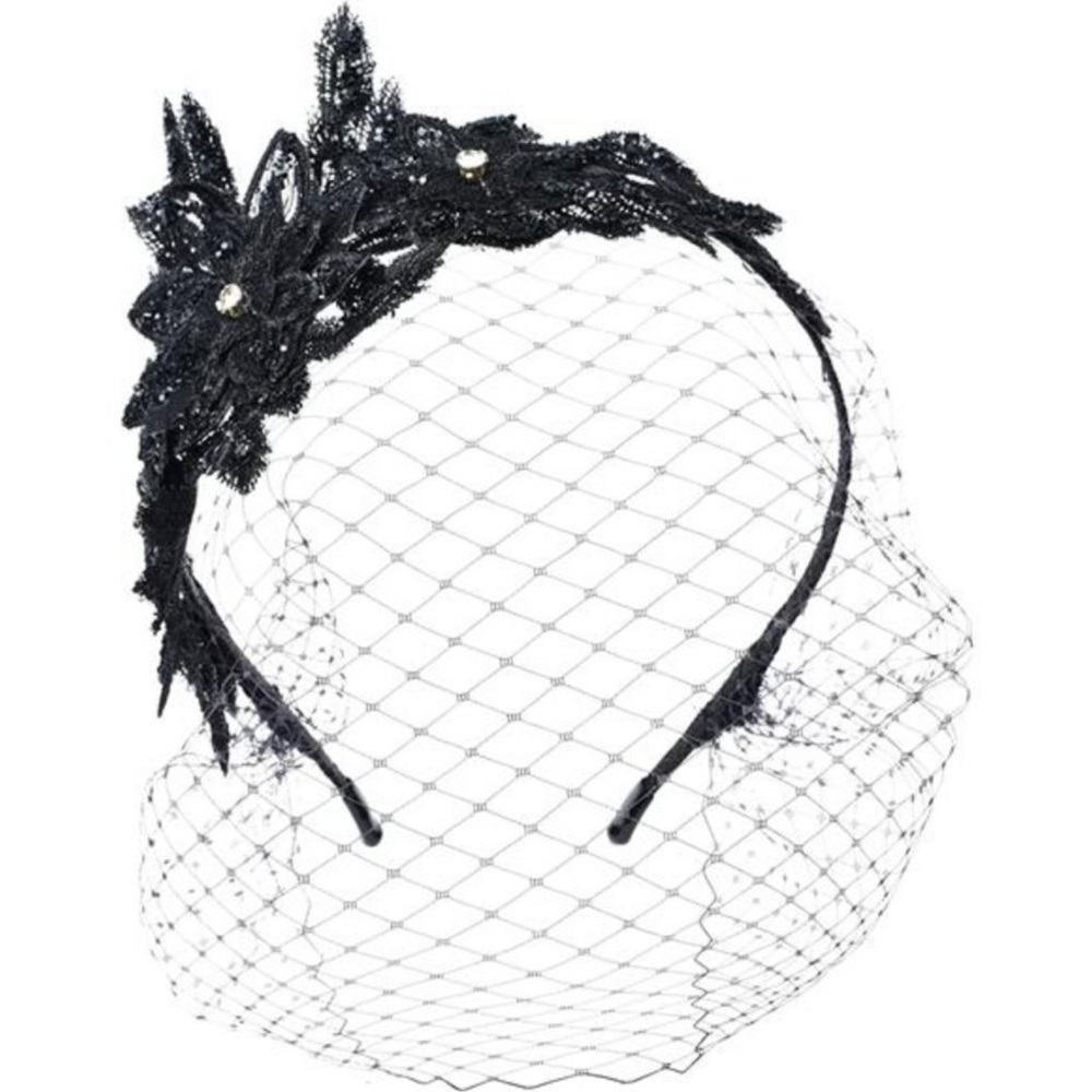 HOT Fascinator Hats for Women Z5-black Birdcage Veil - Picture 4 of 6